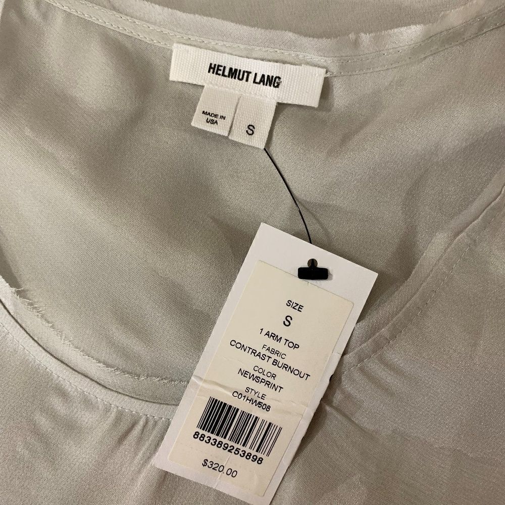NWT Helmut Lang silk one-arm asymmetical top-S - Picture 10 of 10
